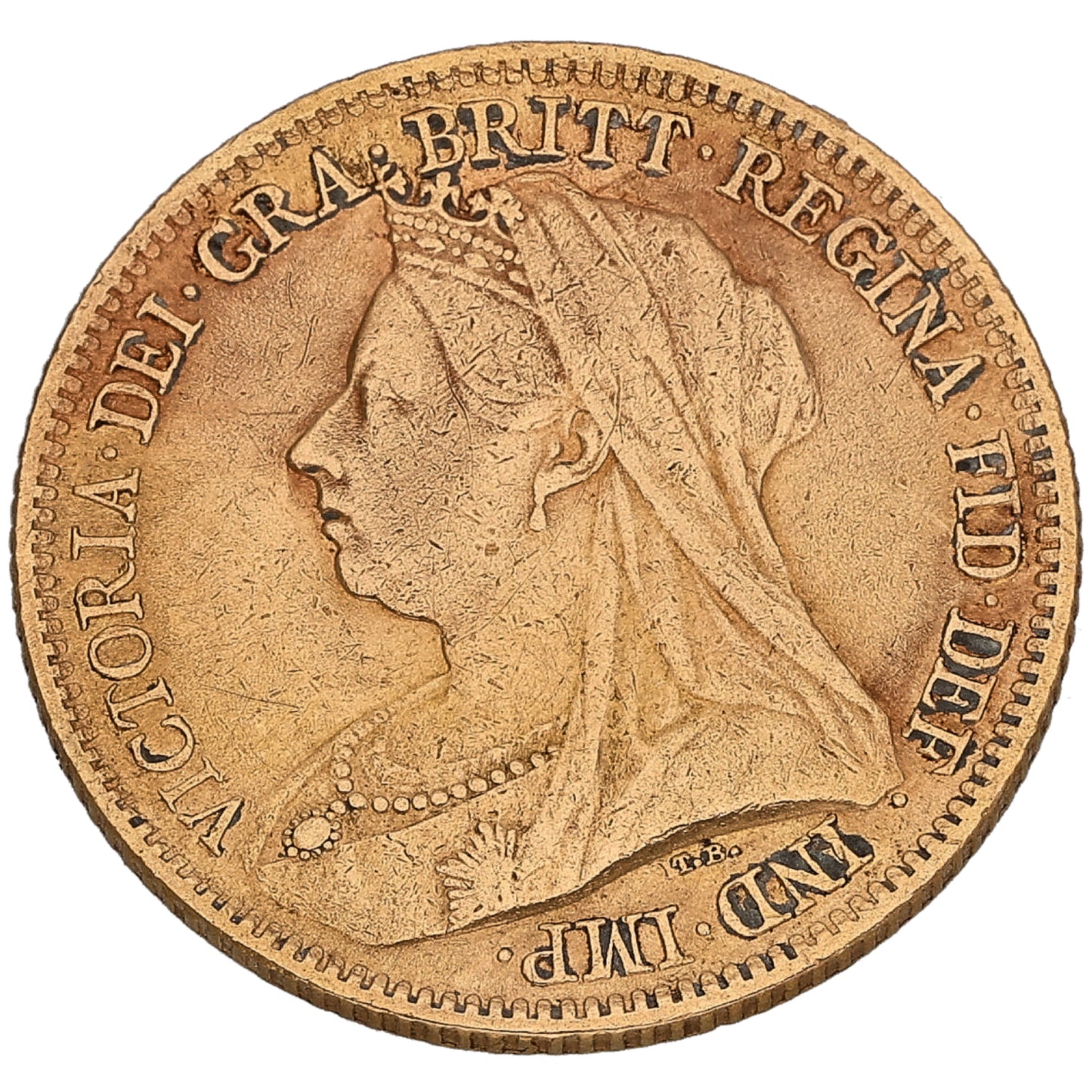 22ct Gold Queen Victoria Half Sovereign Coin 1893