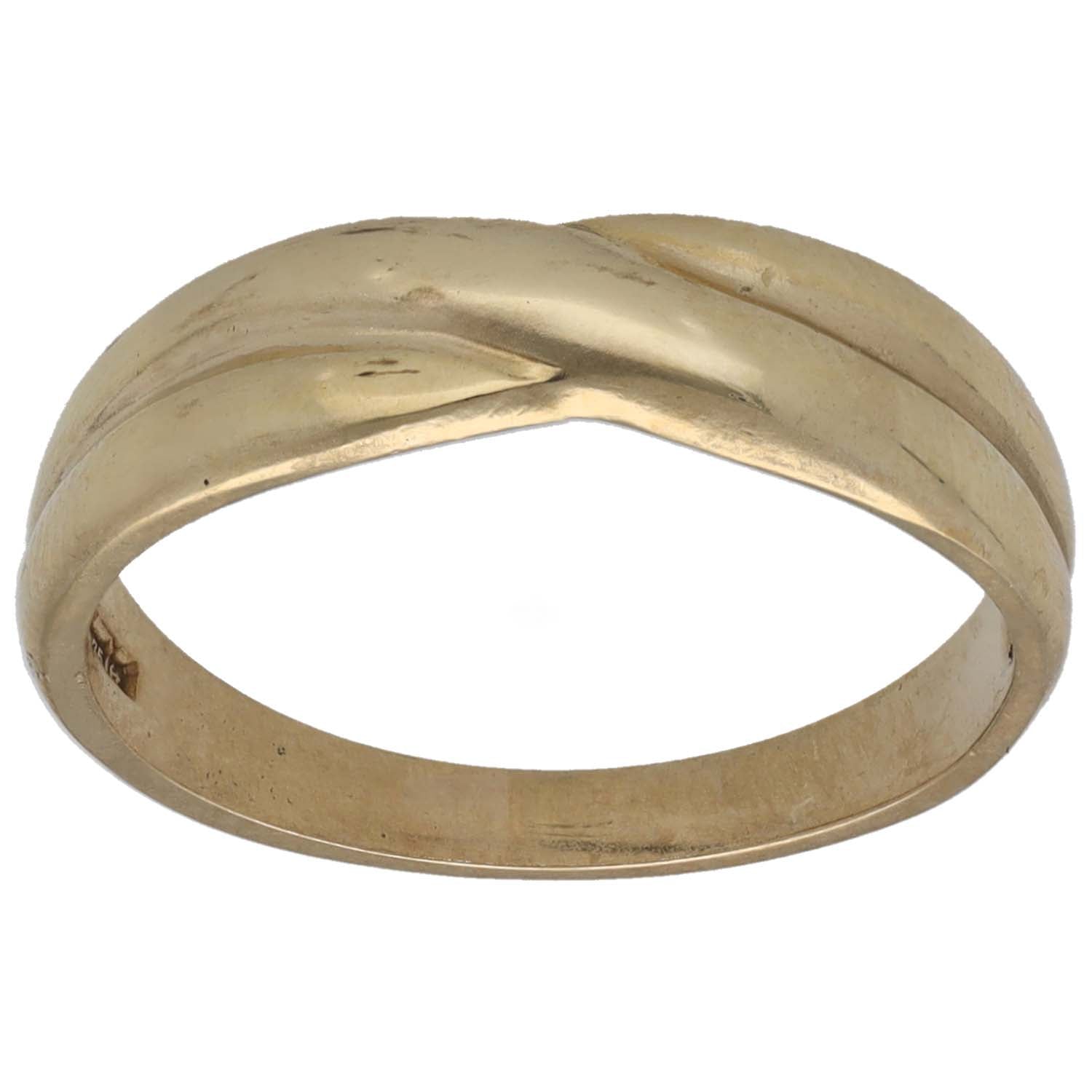 Gold-tone alternative ring, size M, smooth wide band with rounded edges