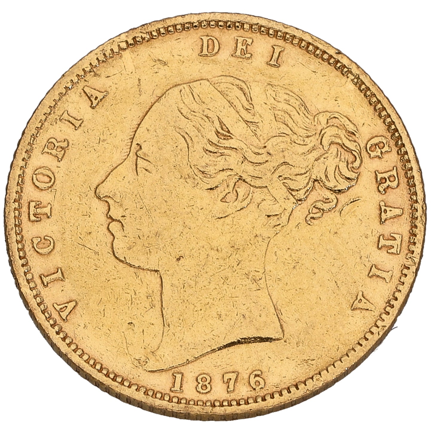 22ct Gold Queen Victoria Half Sovereign Coin 1876