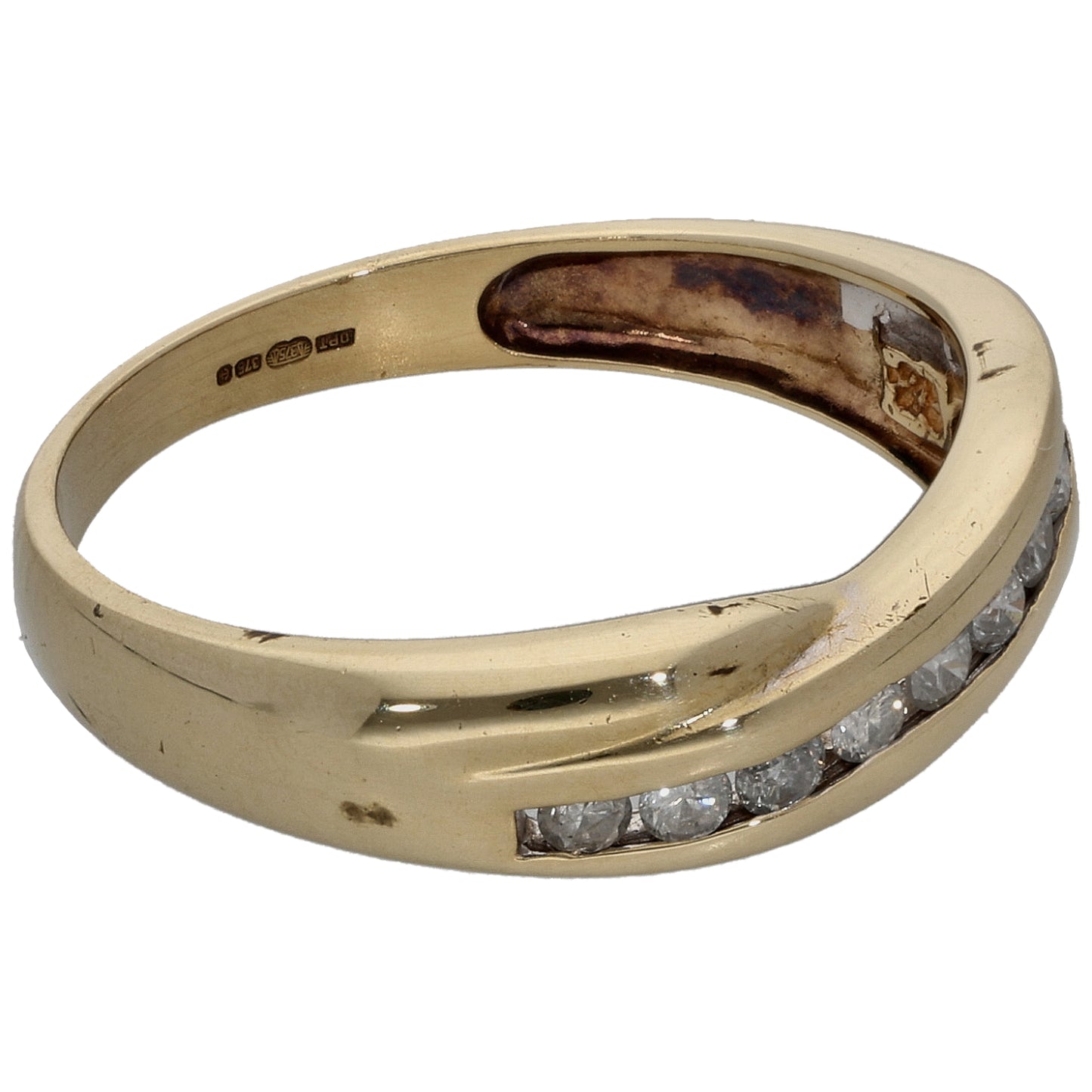 9ct Gold 0.25ct Diamond Half Eternity Ring Size M