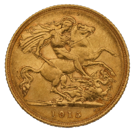22ct Gold King George V Half Sovereign Coin 1915