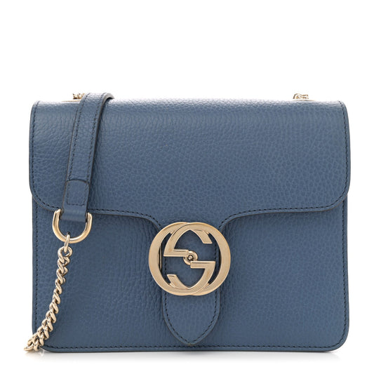 Gucci Interlocking G Small Dollar Calfskin Leather Bag - Caspian