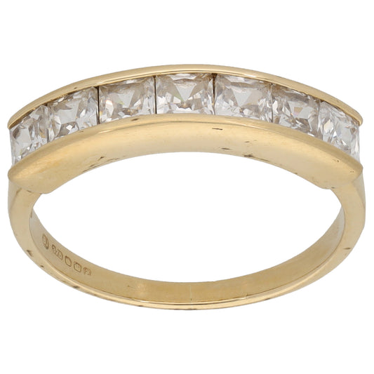 9ct Gold Cubic Zirconia Half Eternity Ring Size M