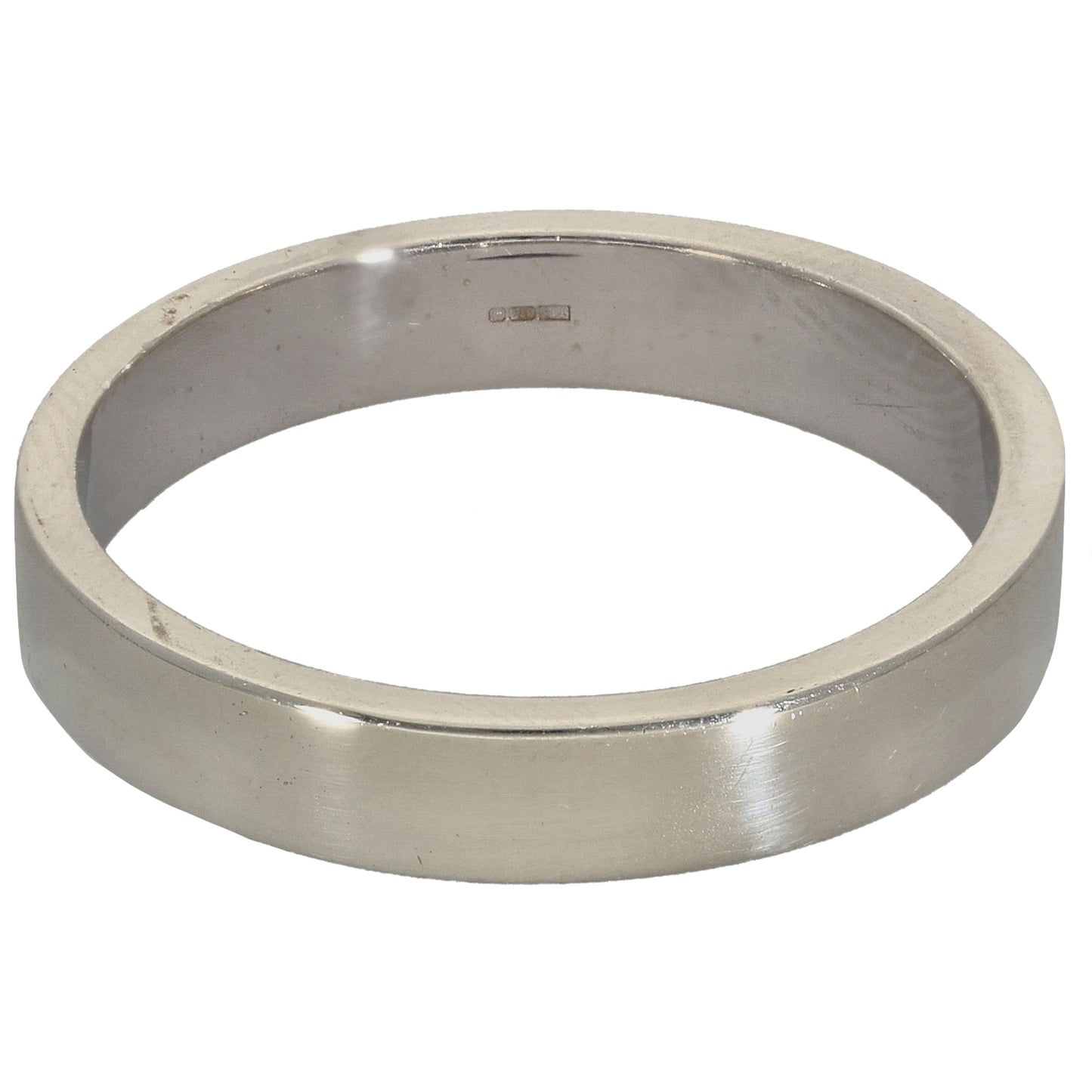 9ct White Gold Plain Wedding Ring Size S