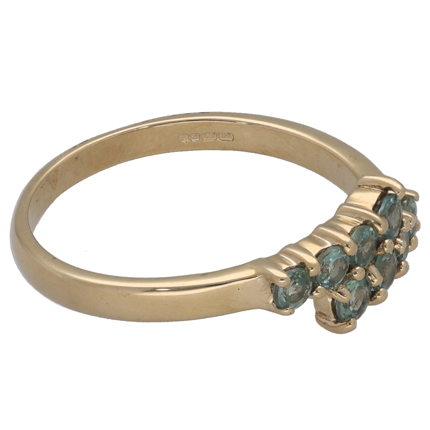 9ct Gold Chrysoberyl Half Eternity Ring Size N
