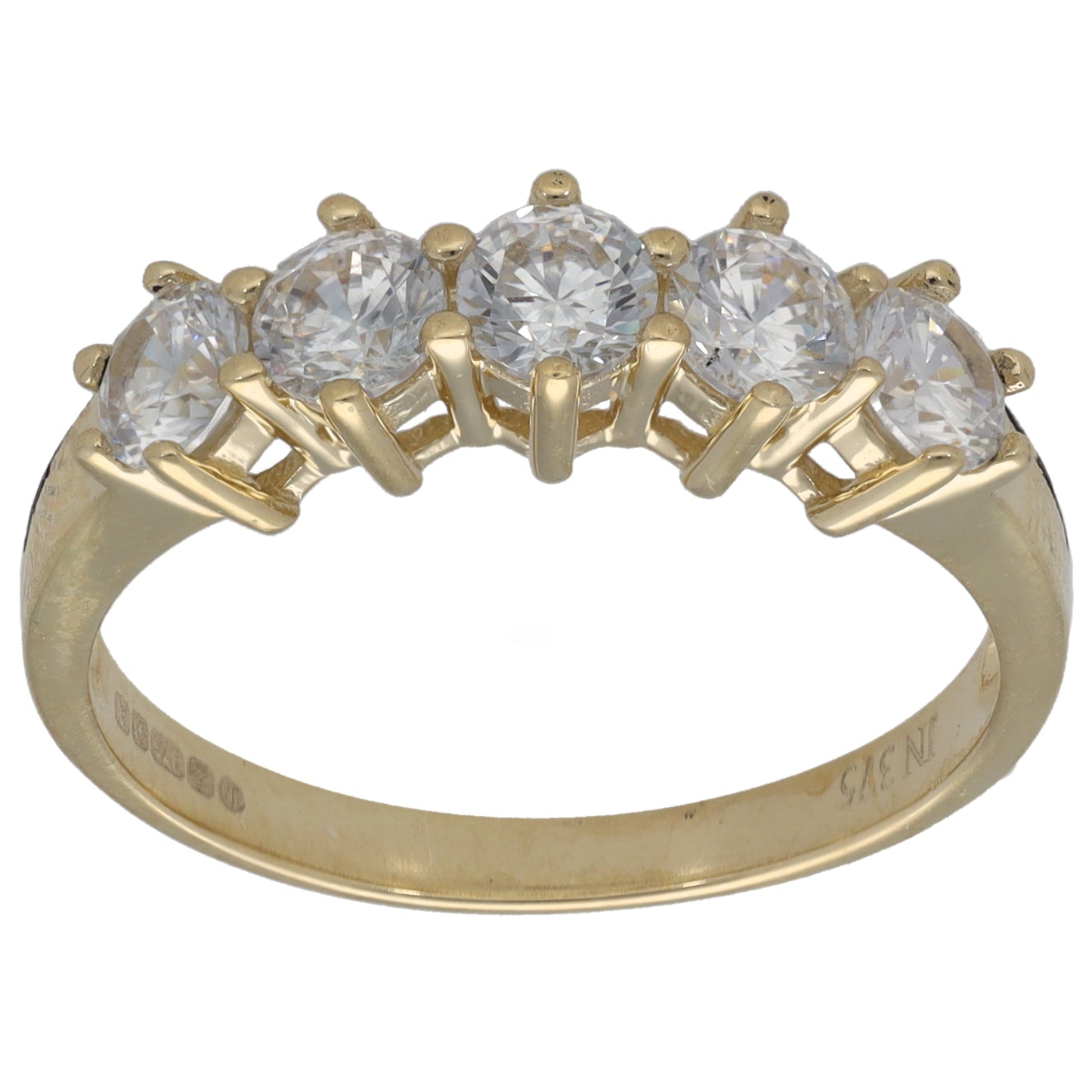 9ct Gold Cubic Zirconia Half Eternity Ring Size Q