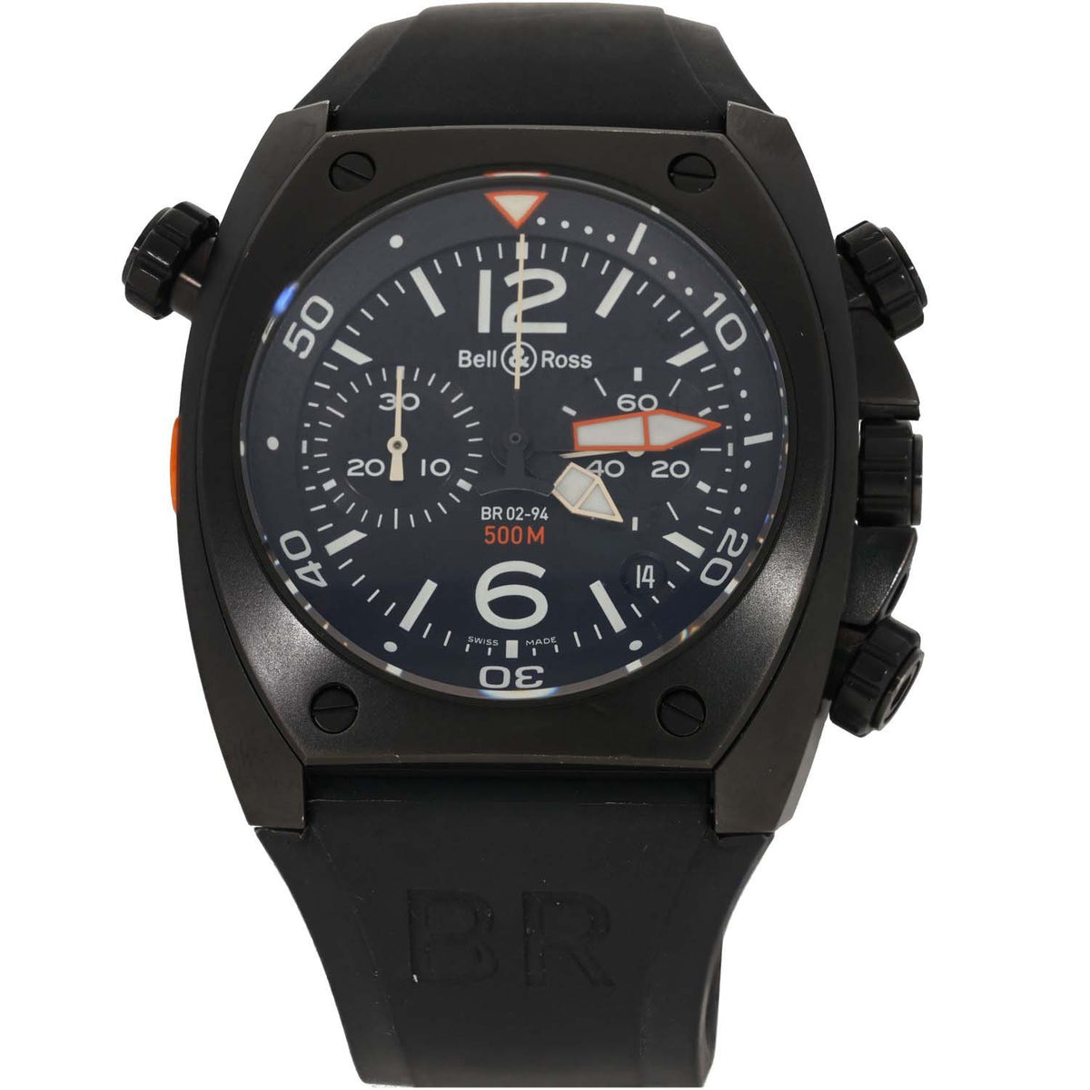 Bell & Ross BR02 BR02-94-S 44mm PVD Stainless Steel Watch