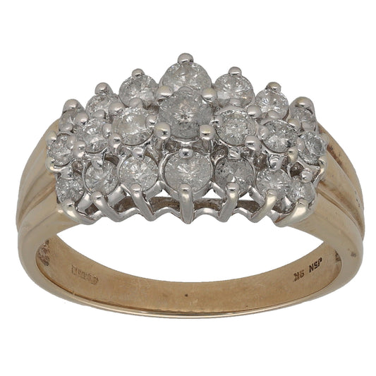 9ct Gold 0.96ct Diamond Dress/Cocktail Ring Size Q