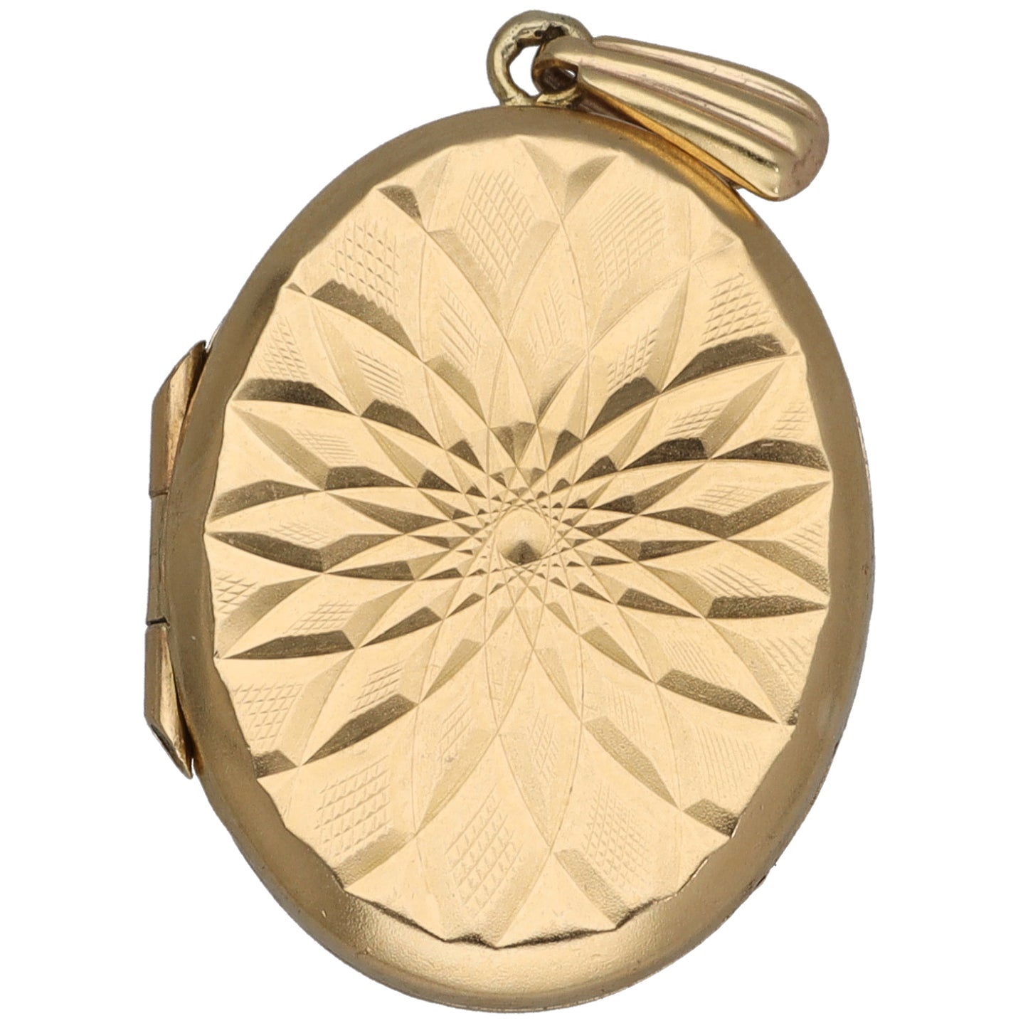 9ct Gold Patterned Locket Pendant