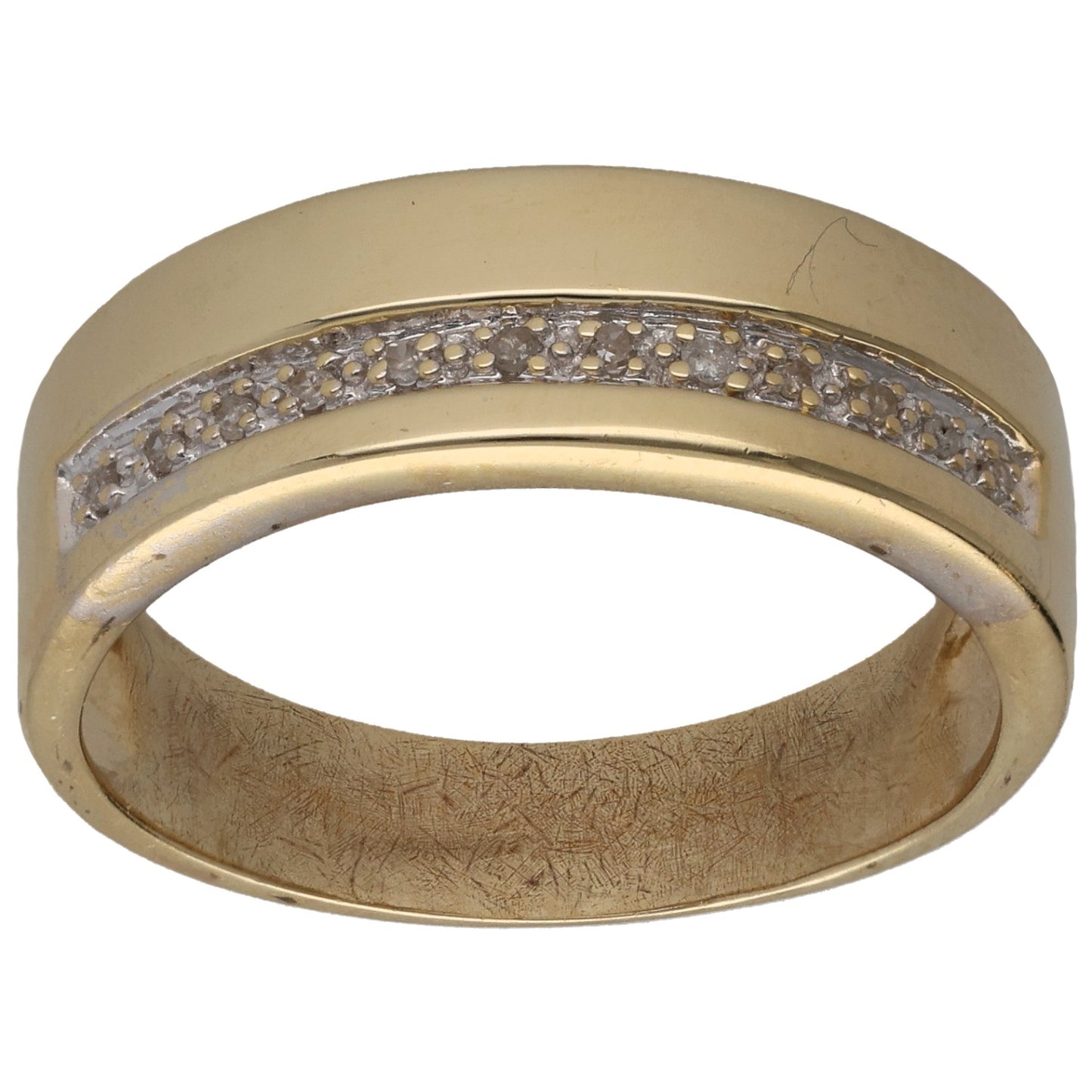 9ct Gold 0.06ct Diamond Half Eternity Ring Size U