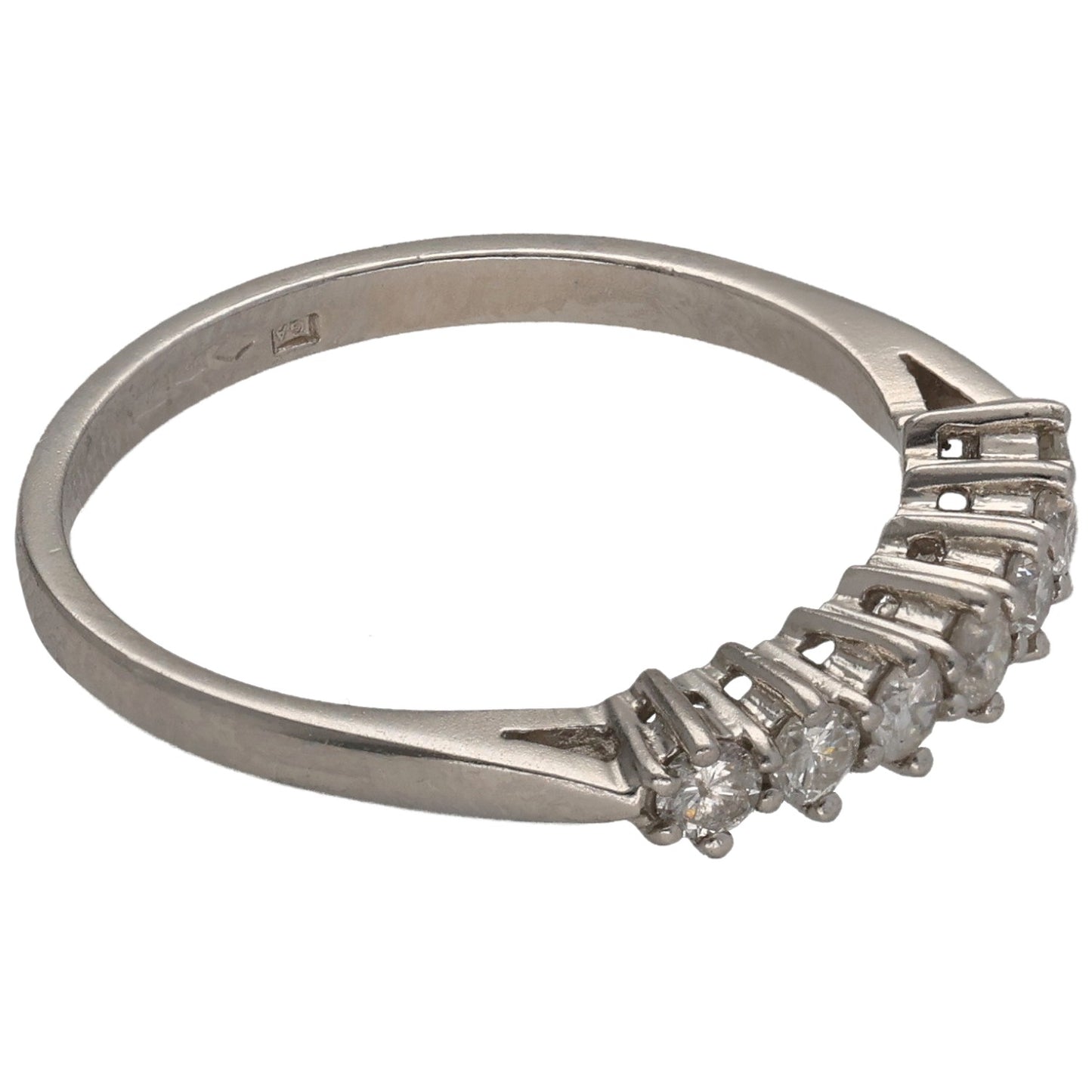 Platinum 0.35ct Diamond Half Eternity Ring Size O