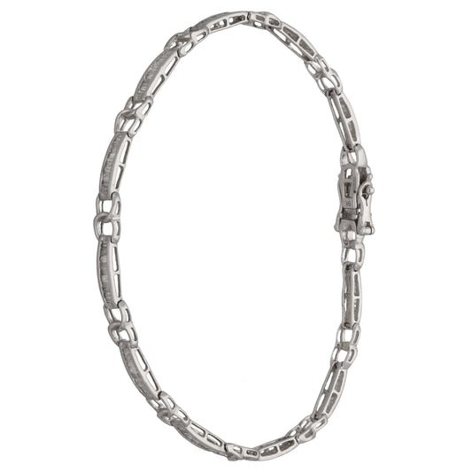 9ct White Gold 1.21ct Diamond Fancy Stone Set Bracelet