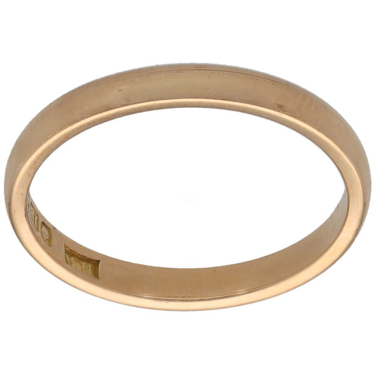 Plain 18ct gold wedding ring, smooth polished band