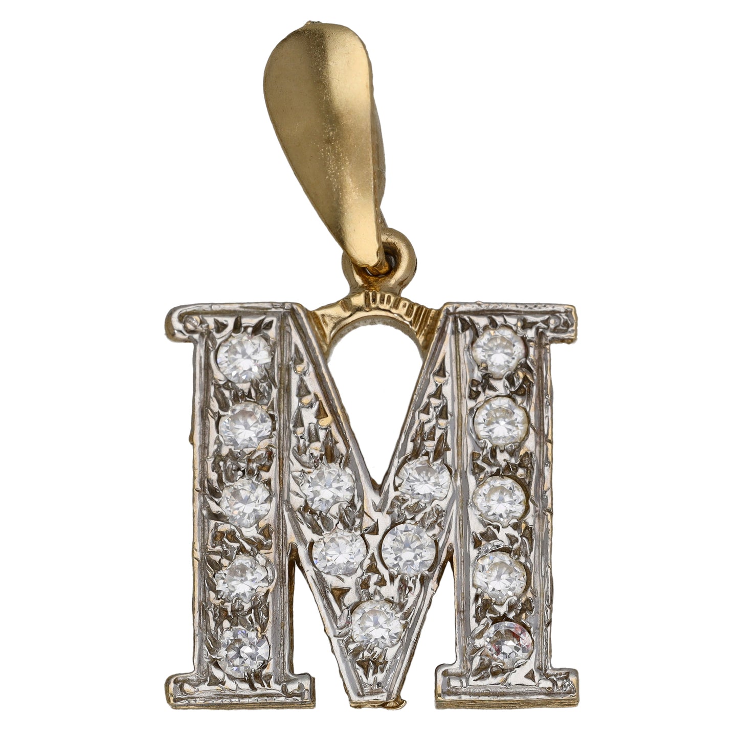 9ct Gold Cz Initial Pendant