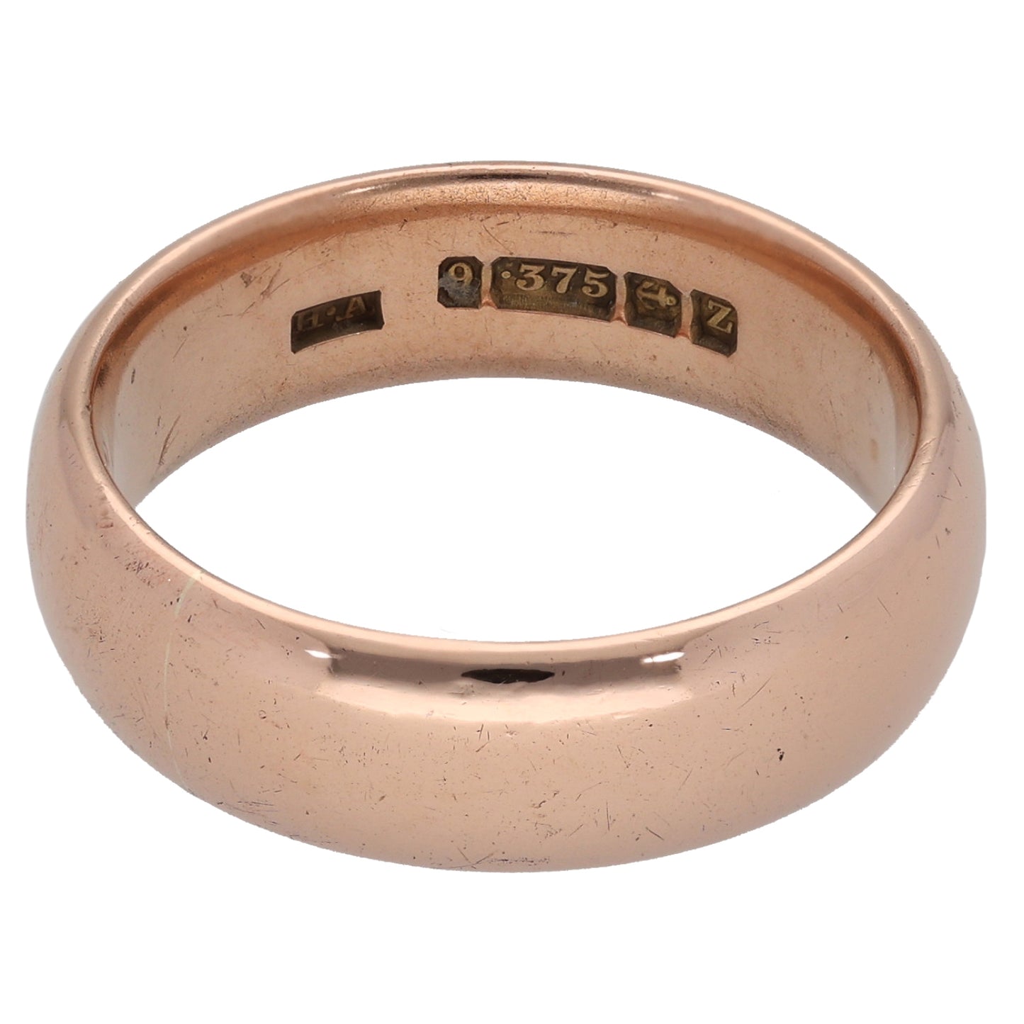 9ct Rose Gold Plain Wedding Ring Size T