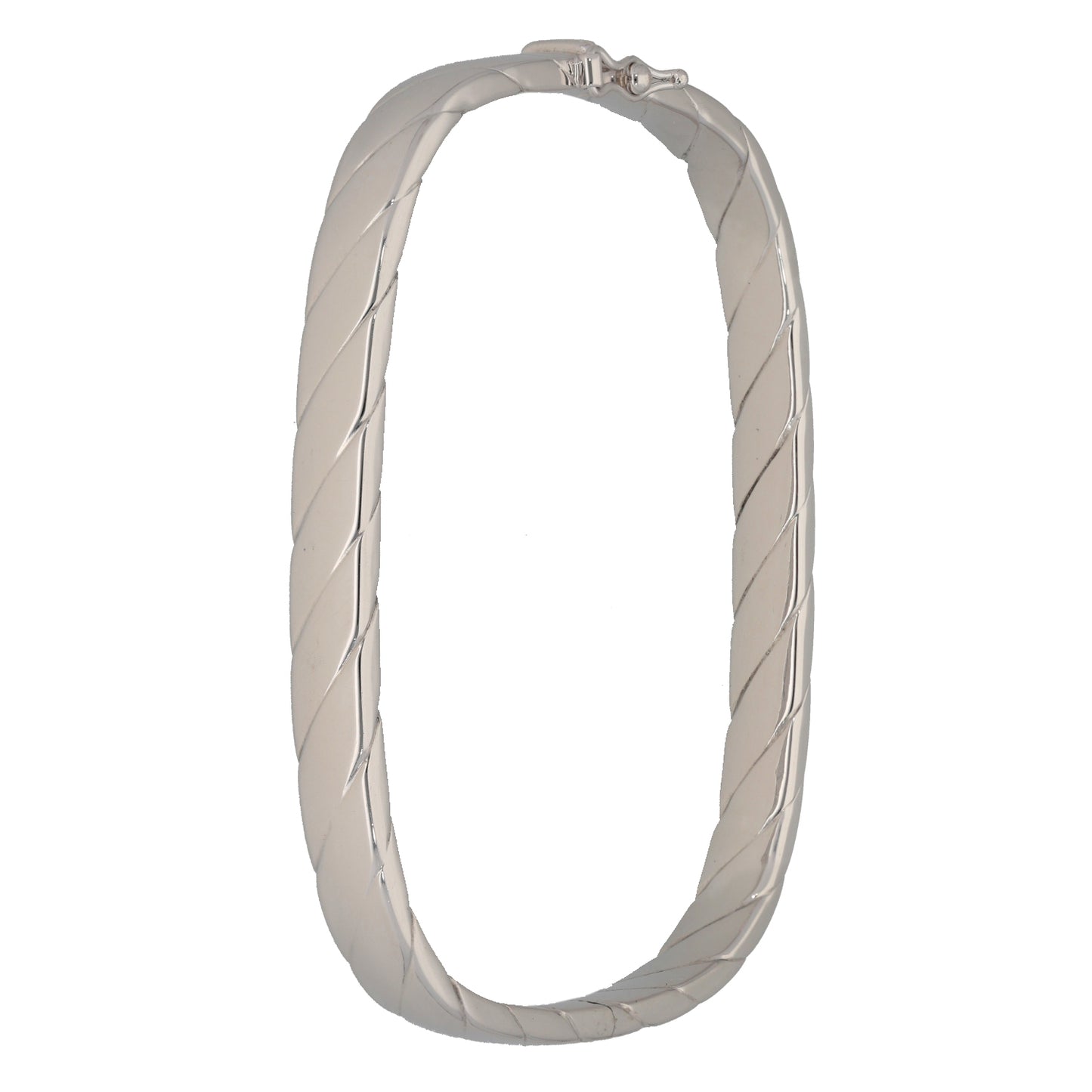 9ct White Gold Hinged/Clasp Bangle