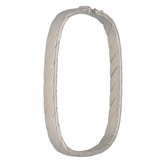 9ct White Gold Hinged/Clasp Bangle