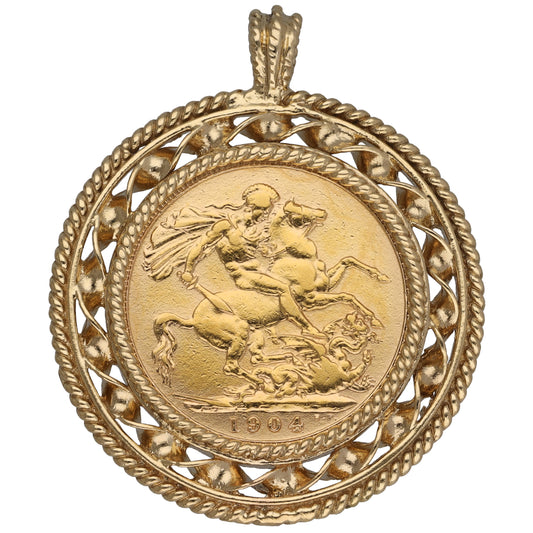 9ct Gold Full Sovereign Coin Pendant