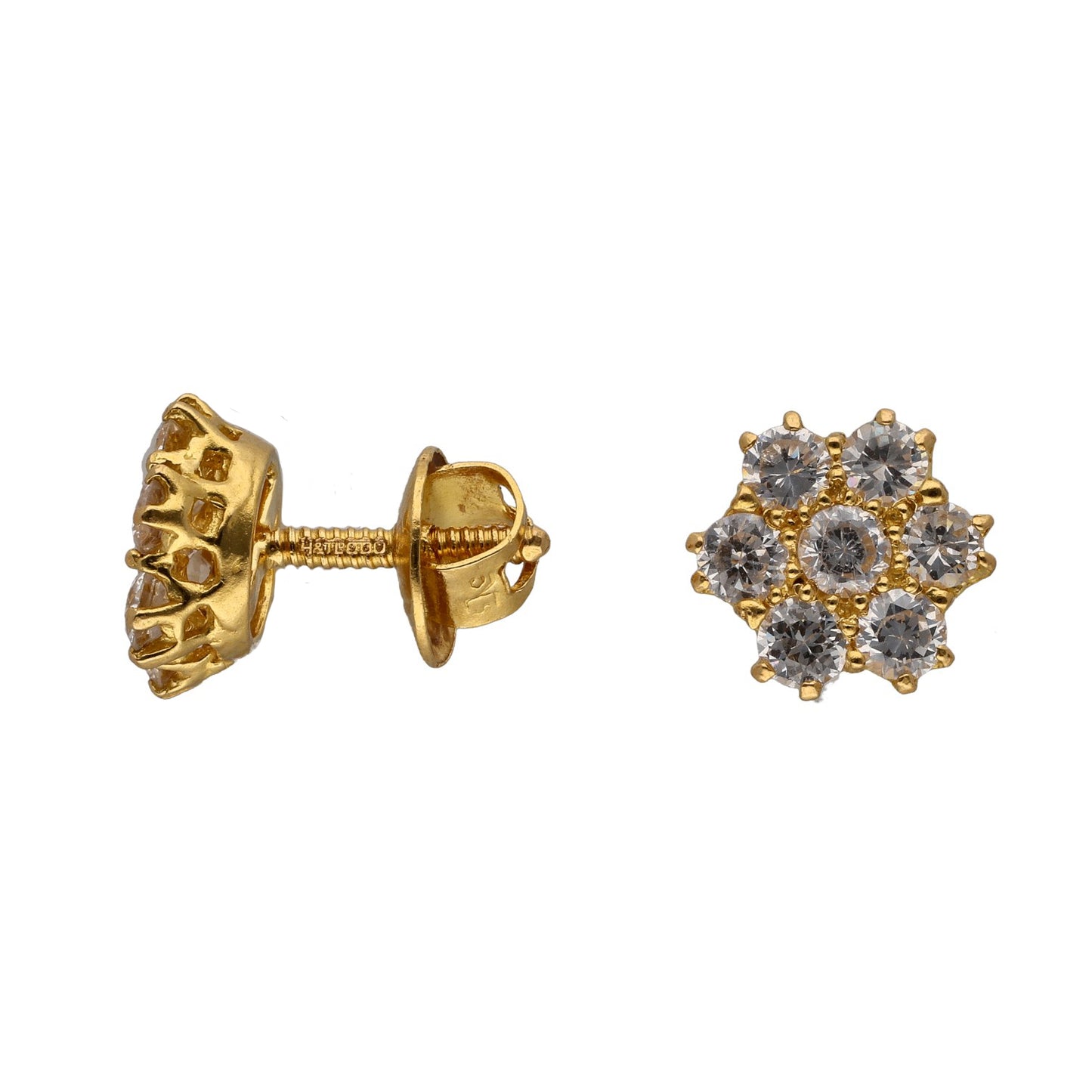 22ct Gold Cubic Zirconia Stud Earrings