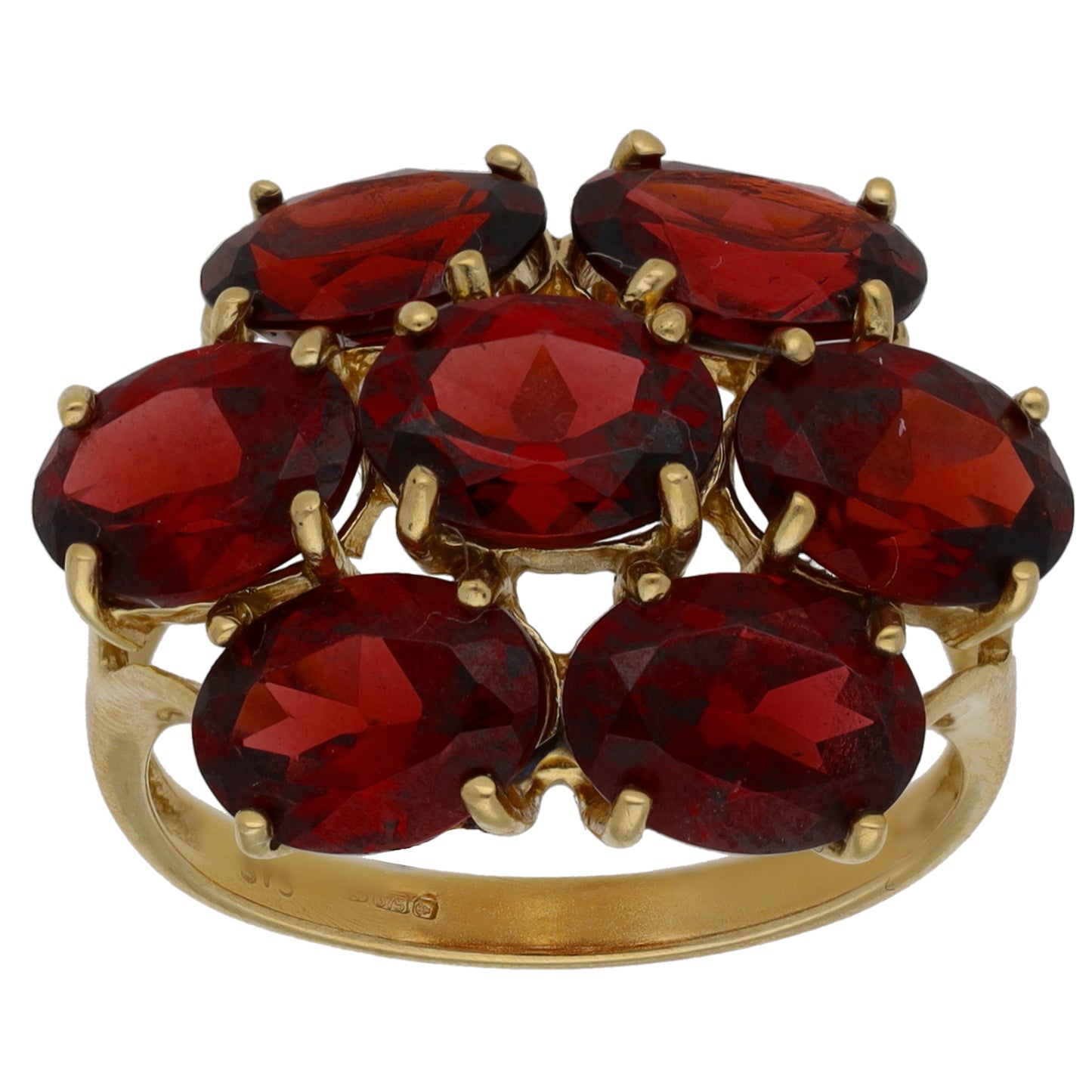 9ct Gold Garnet Dress/Cocktail Ring Size P