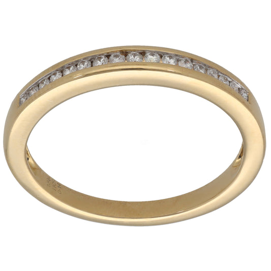 18ct Gold 0.14ct Diamond Half Eternity Ring Size Q