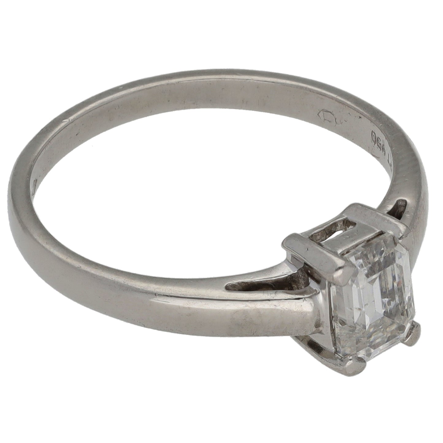 Platinum 0.91ct Diamond Solitaire Ring Size N