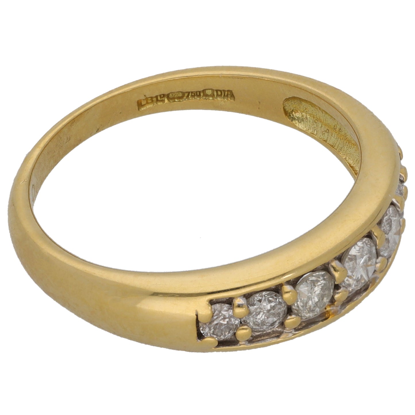 18ct Gold 0.36ct Diamond Half Eternity Ring Size N
