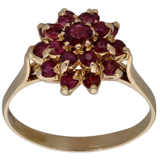 9ct Gold Ruby Dress/Cocktail Ring Size U