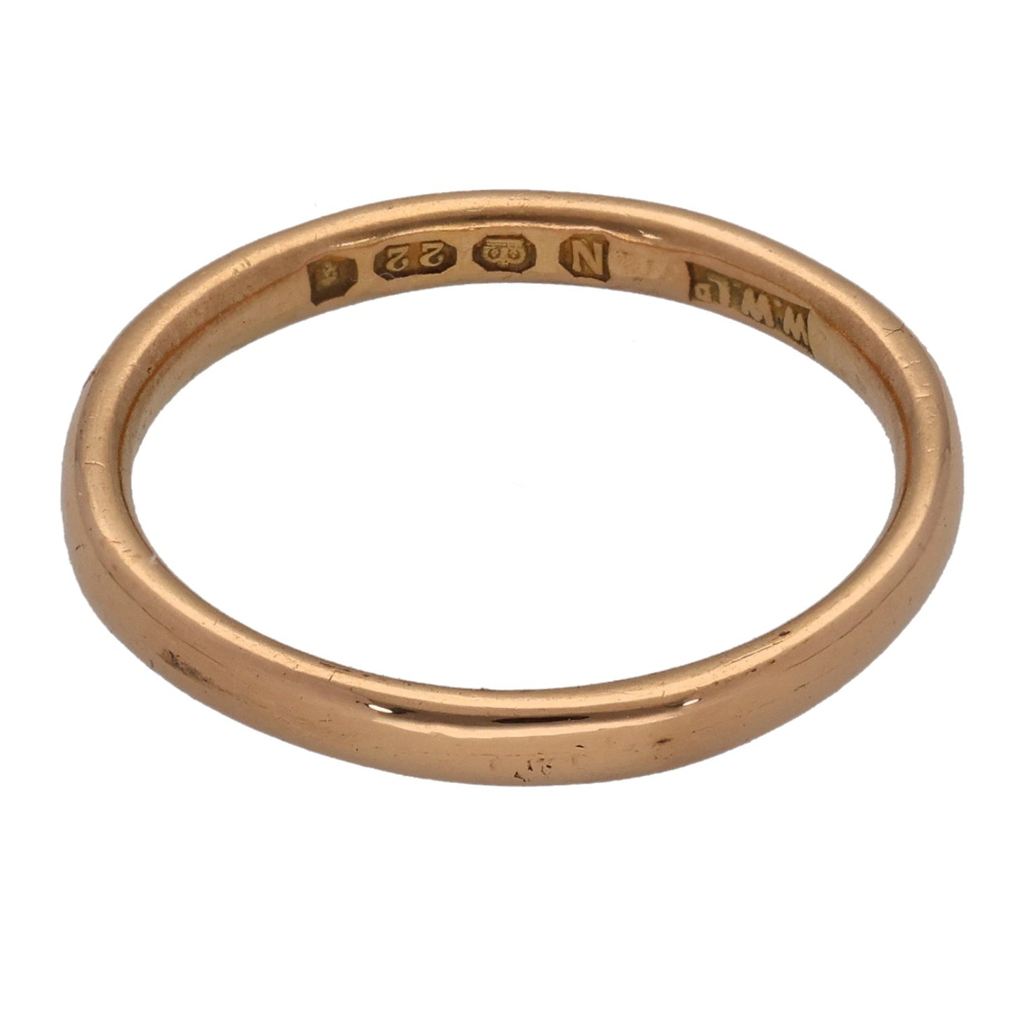 22ct Gold Plain Wedding Ring Size L