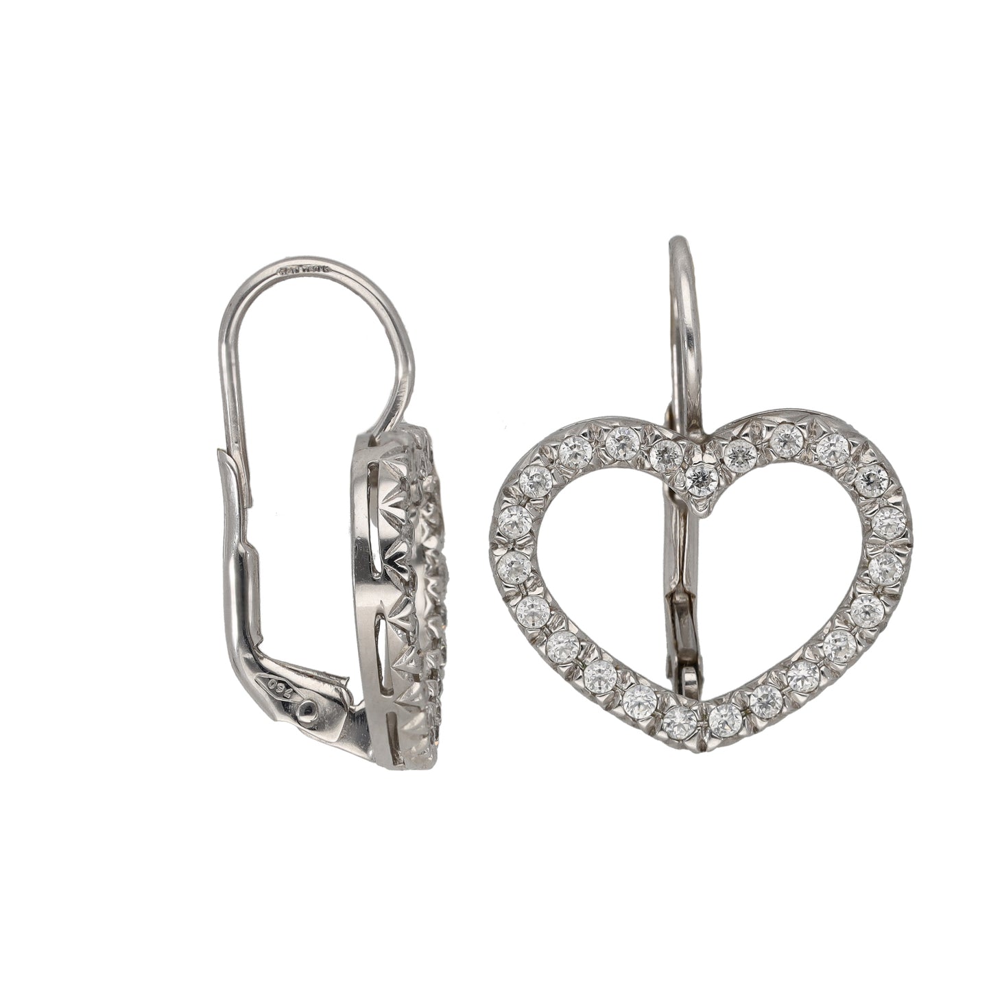 18ct White Gold Cubic Zirconia Drop Earrings