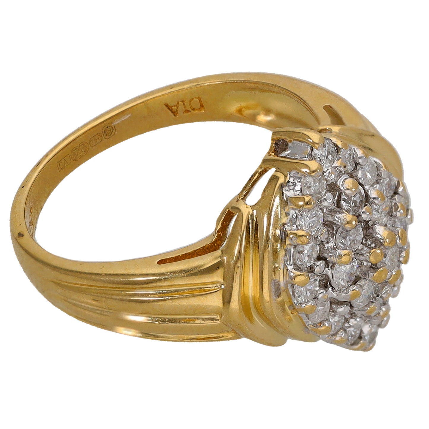 18ct Gold 0.50ct Diamond Cluster Ring Size L