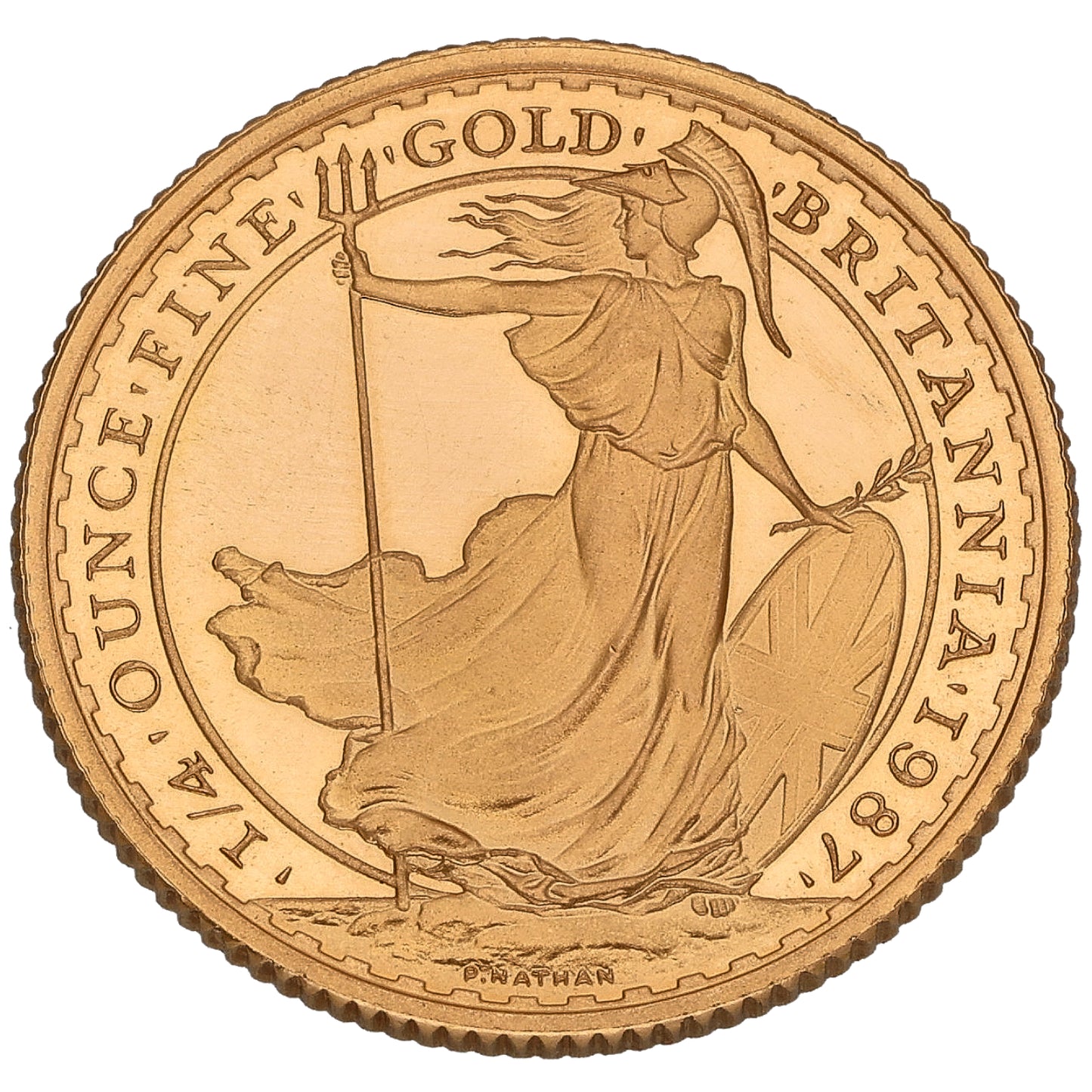 22ct Gold Queen Elizabeth II 1/4 OZ Britannia Coin 1987