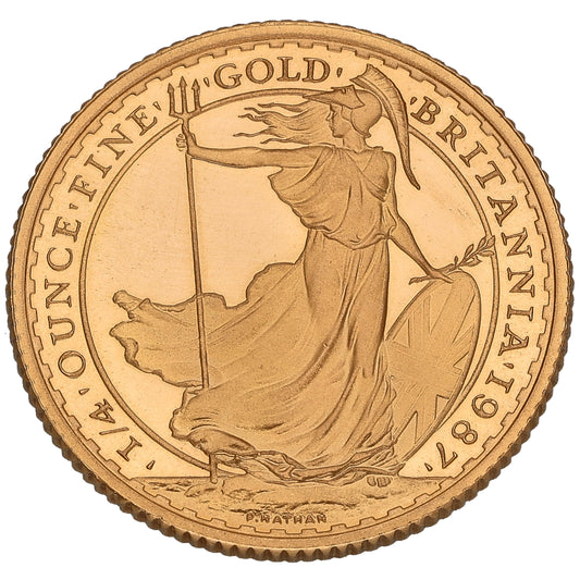 22ct Gold Queen Elizabeth II 1/4 OZ Britannia Coin 1987