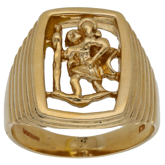 9ct Gold St Christopher Ring Size U