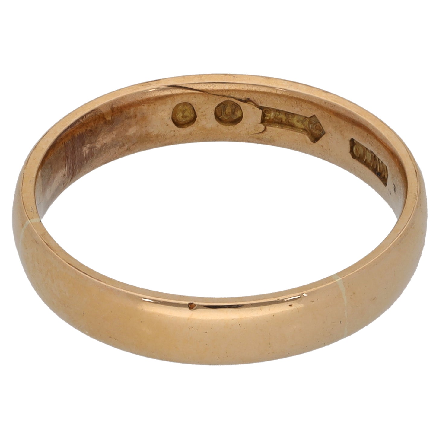 9ct Gold Plain Wedding Ring Size P