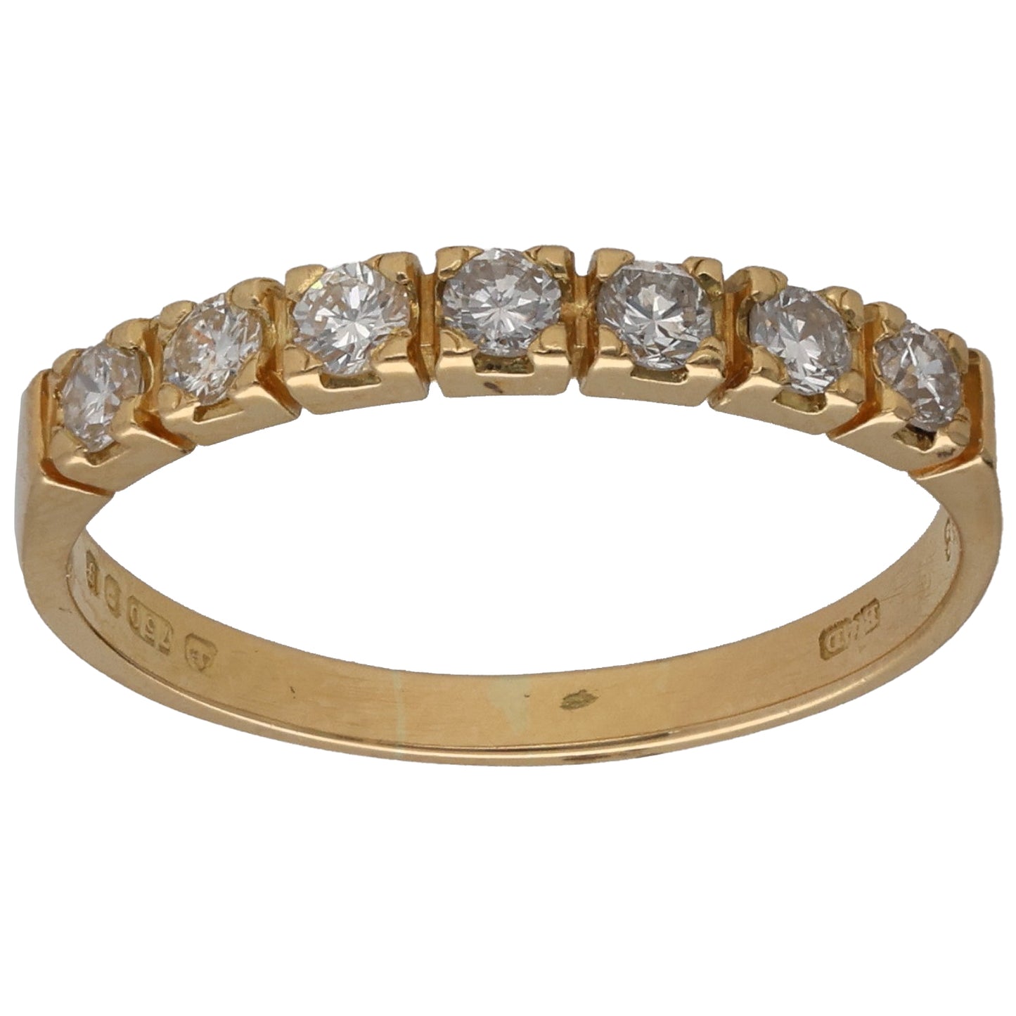 18ct Gold 0.38ct Diamond Half Eternity Ring Size N