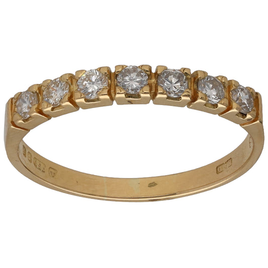 18ct Gold 0.38ct Diamond Half Eternity Ring Size N