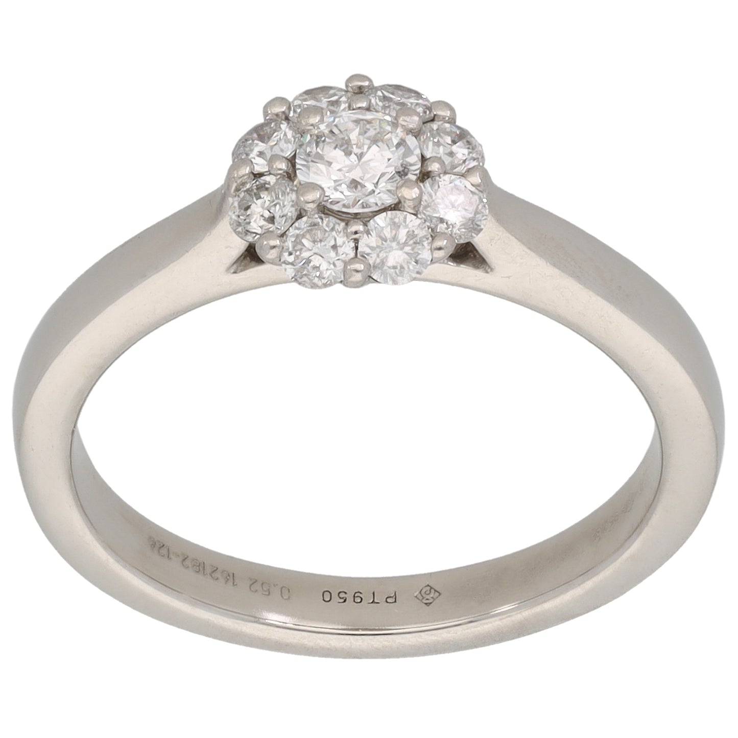 Platinum 0.52ct Diamond Cluster Ring Size M