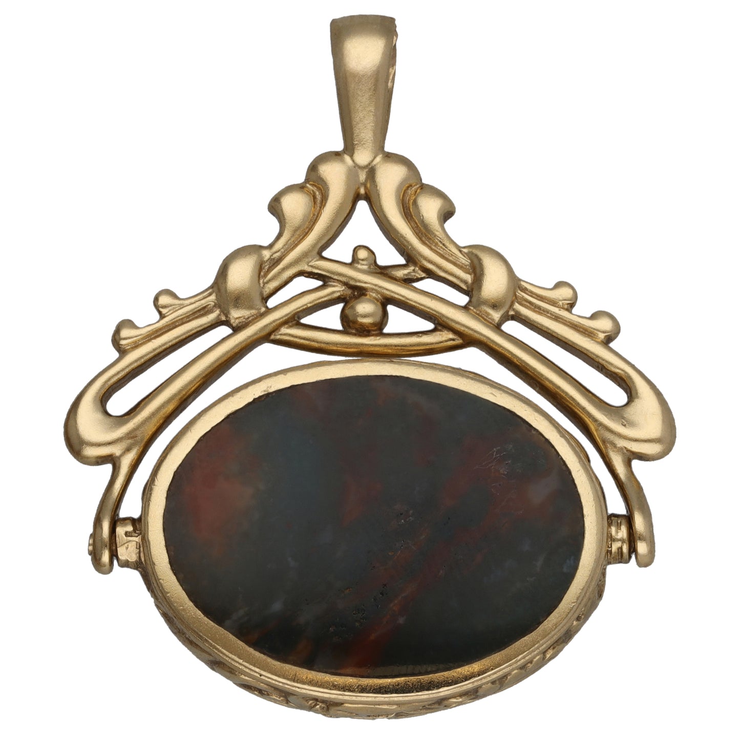 9ct Gold Agate & Bloodstone Fob Pendant