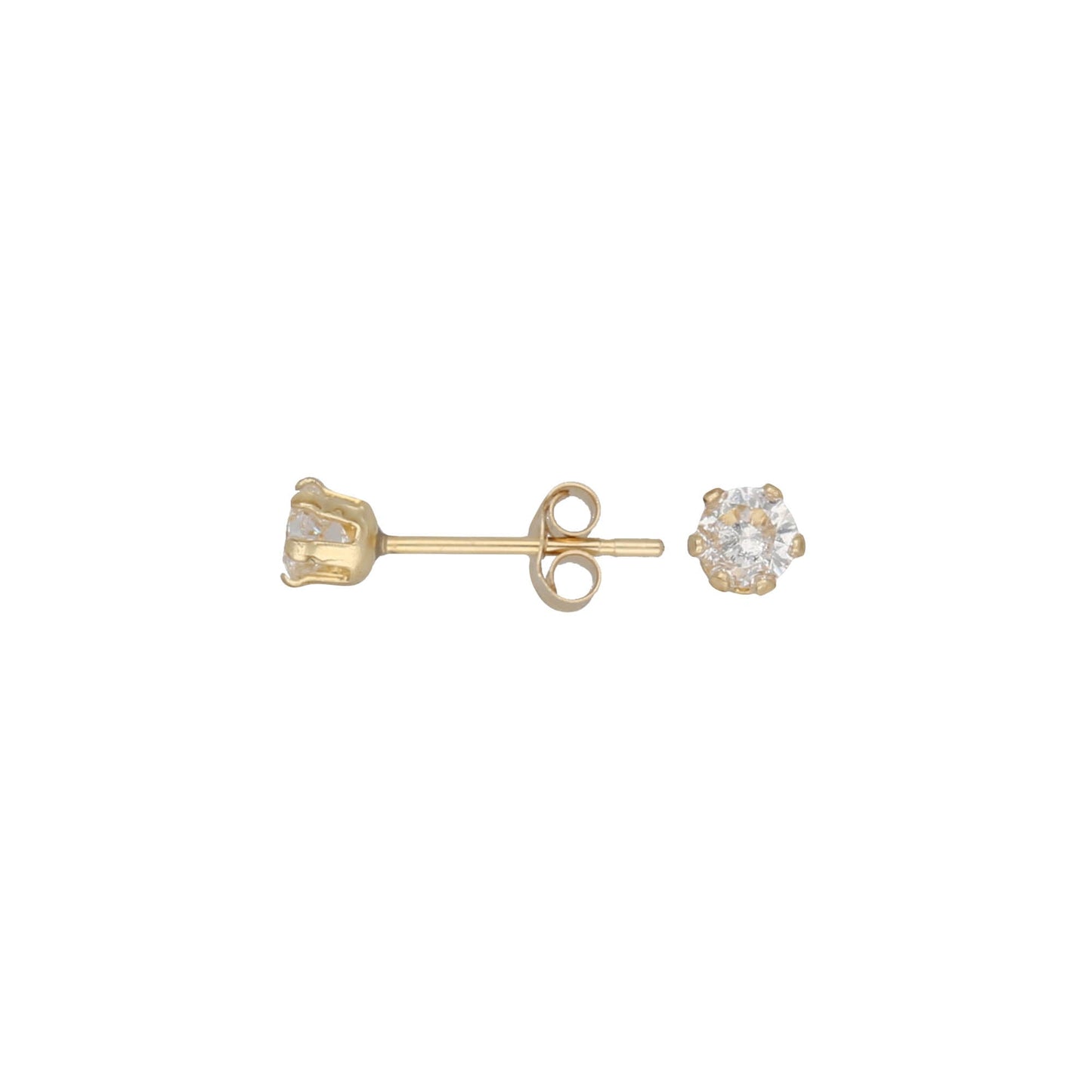 9ct Gold Cubic Zirconia Round Stud Earrings