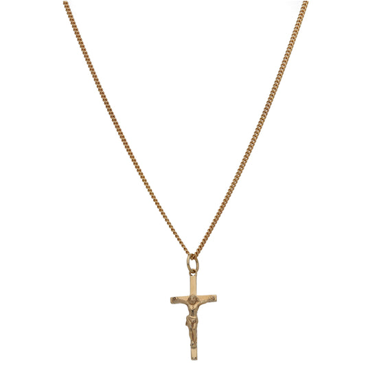 9ct Gold Crucifix Pendant With Chain