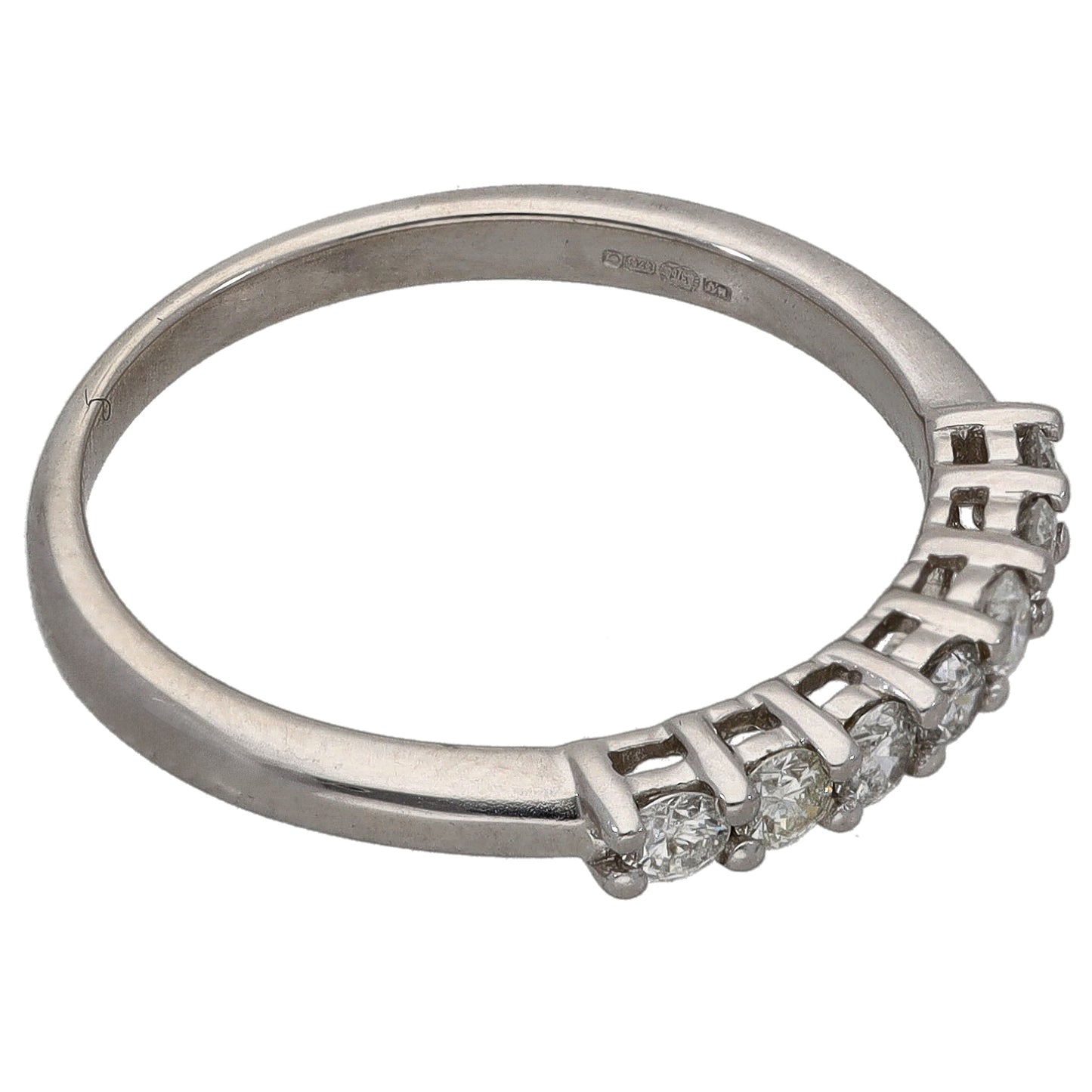 9ct White Gold 0.33ct Diamond Half Eternity Ring Size M
