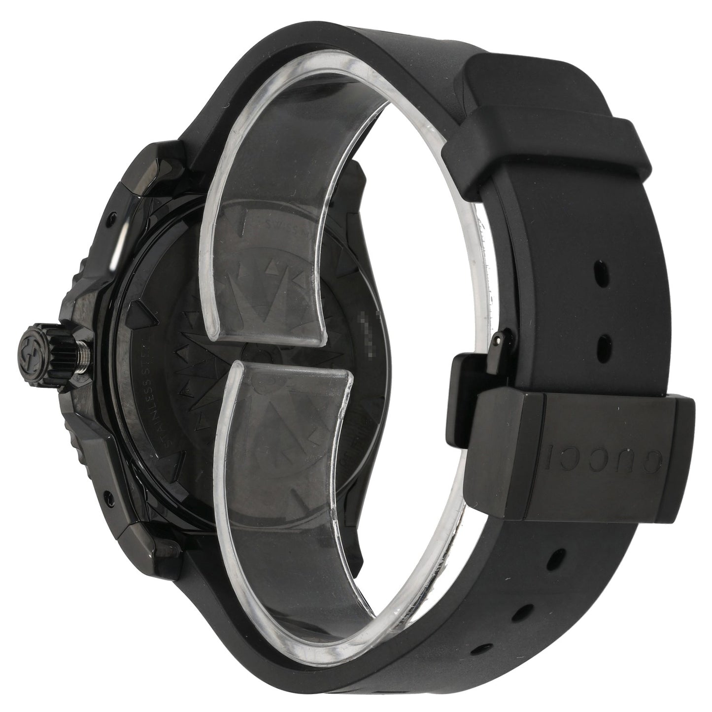Gucci Dive YA136361, ceramic, black and red, rubber strap