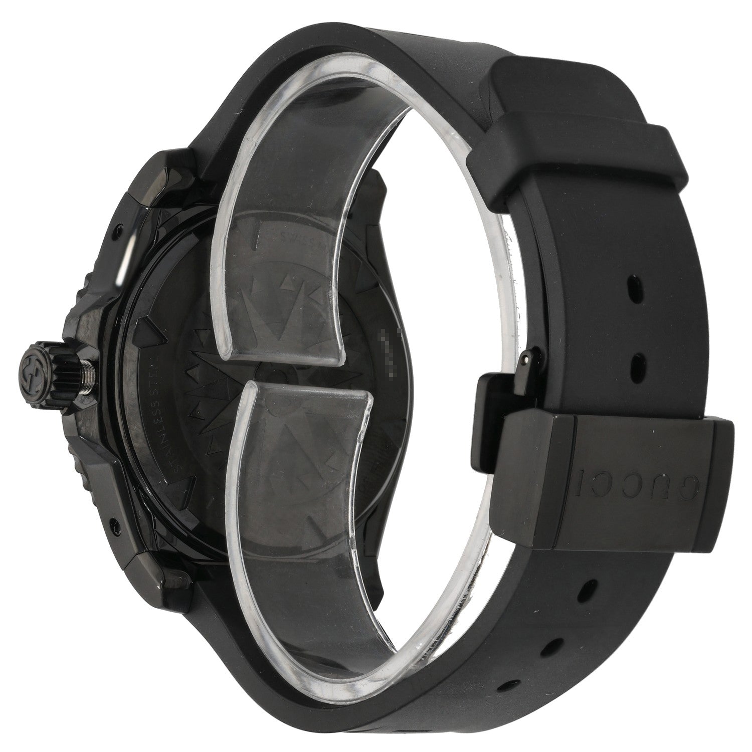 Gucci Dive YA136361, ceramic, black and red, rubber strap