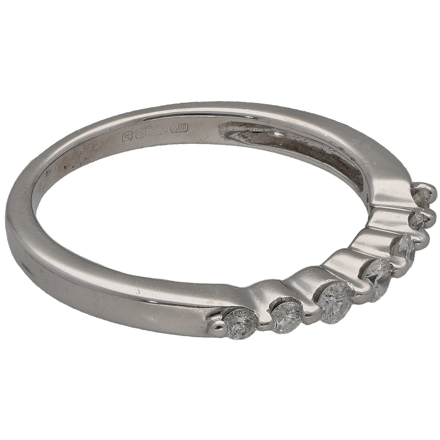 9ct White Gold 0.18ct Diamond Half Eternity Ring Size N