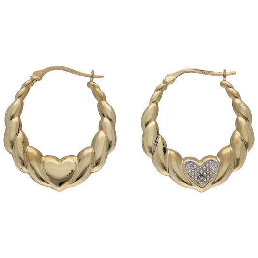 9ct Gold Cubic Zirconia Creole Earrings
