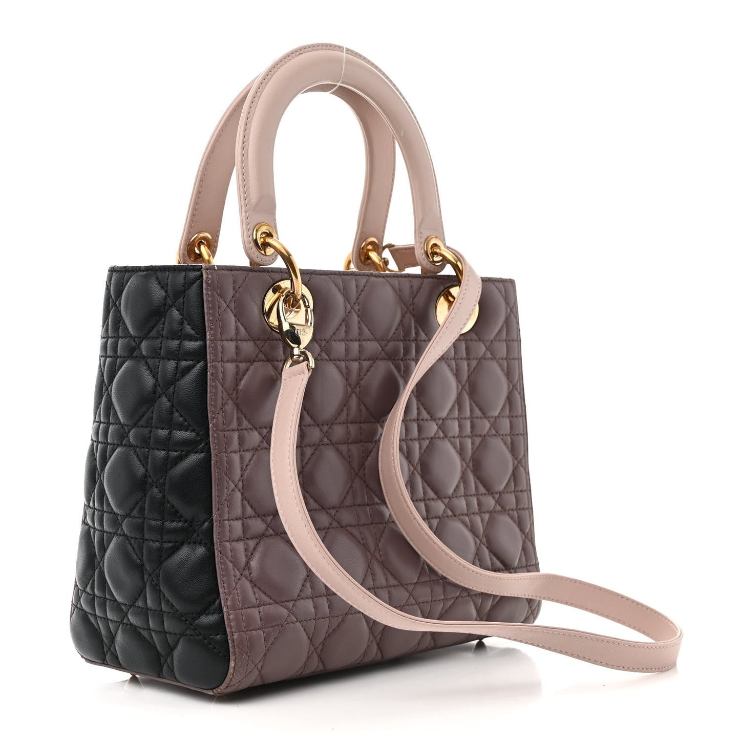 Christian Dior Lady Dior Cannage Lambskin Leather Bag - Taupe