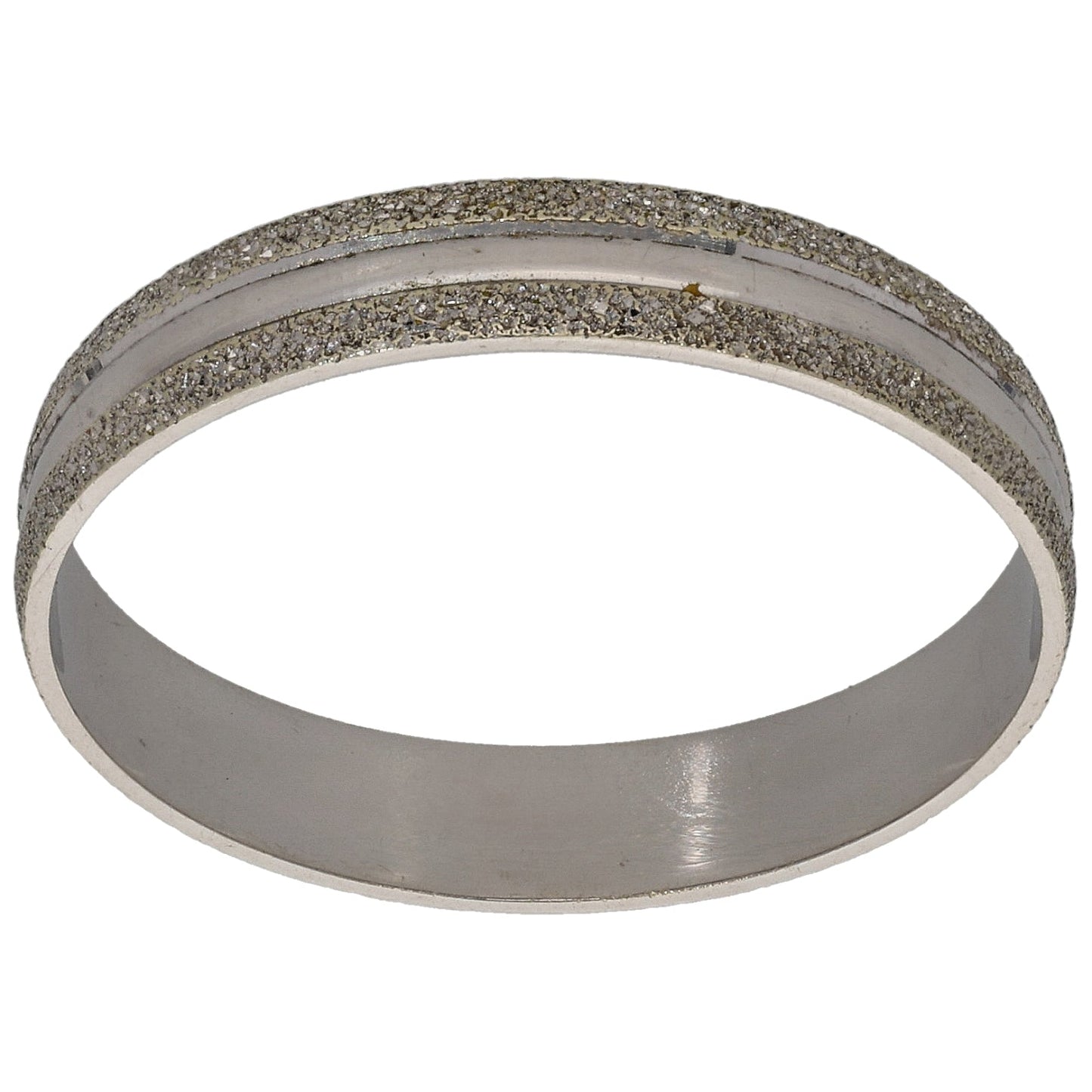 9ct White Gold Patterned Wedding Ring Size V