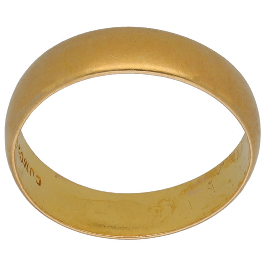 22ct Gold Plain Wedding Ring Size O