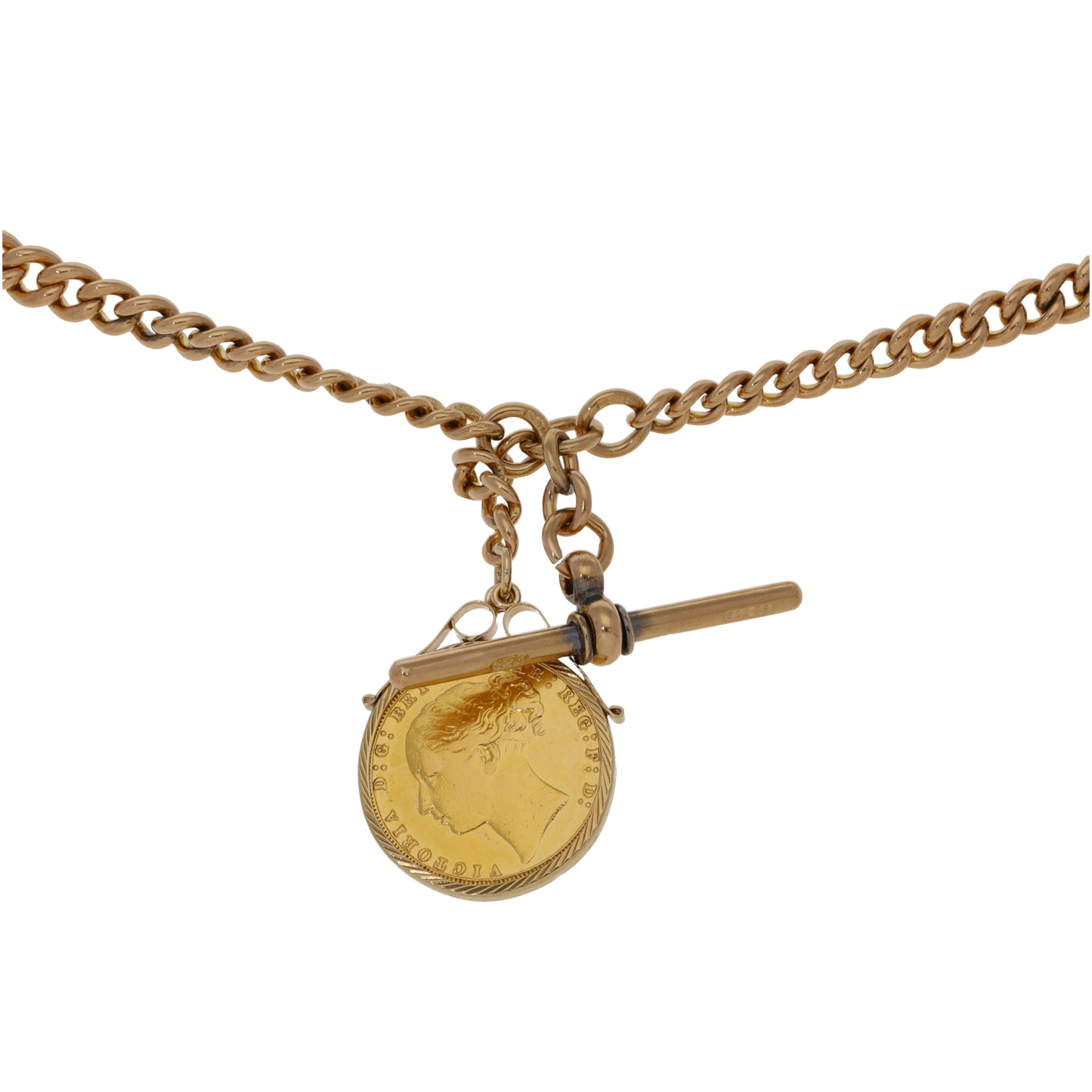 9ct Gold Full Sovereign Coin Pendant With Chain